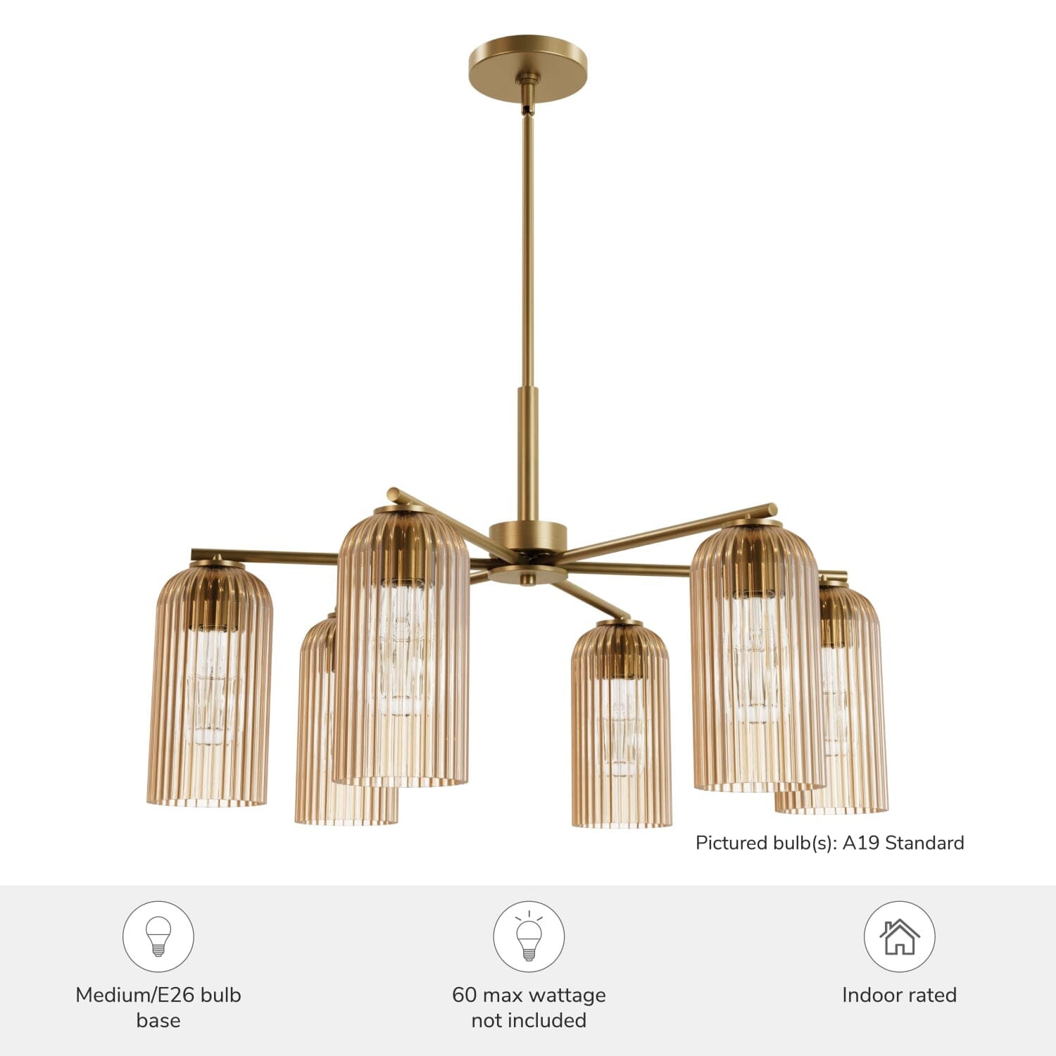 Beverly Glen Jasmine Roth 6 Light Large 31 Inch Chandelier - Image 3