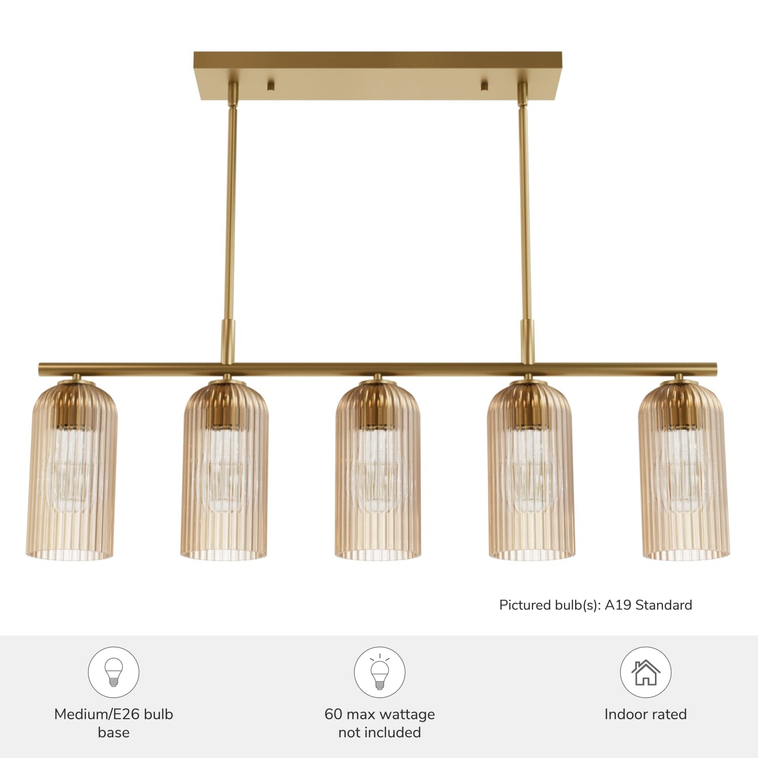 Beverly Glen Jasmine Roth 5 Light Medium 37 Inch Linear - Image 6