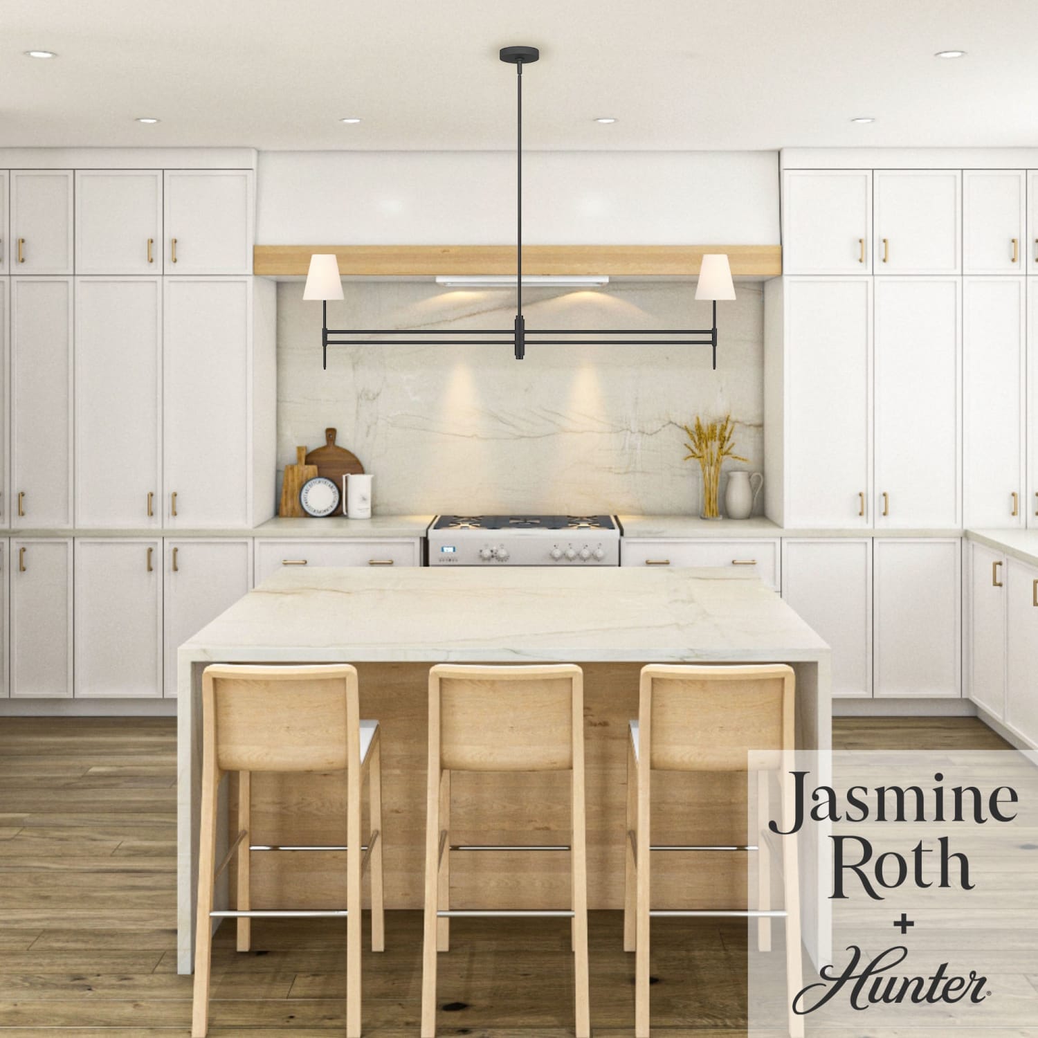 Camelia Stem Jasmine Roth 2 Light Linear Chandelier - Image 3