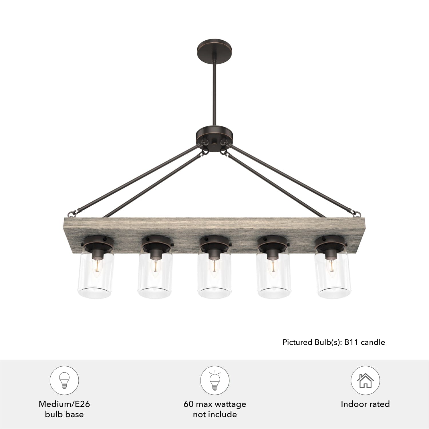 Devon Park 5 Light Linear Chandelier - Image 5