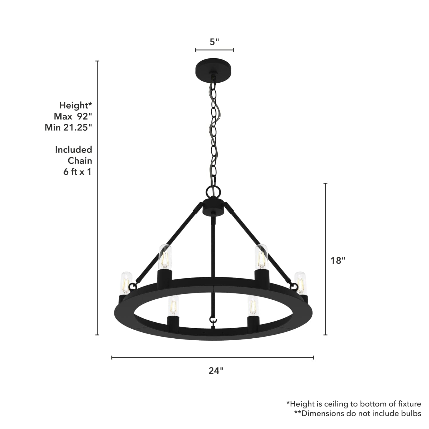 Saddlewood 6 Light Chandelier - Image 4