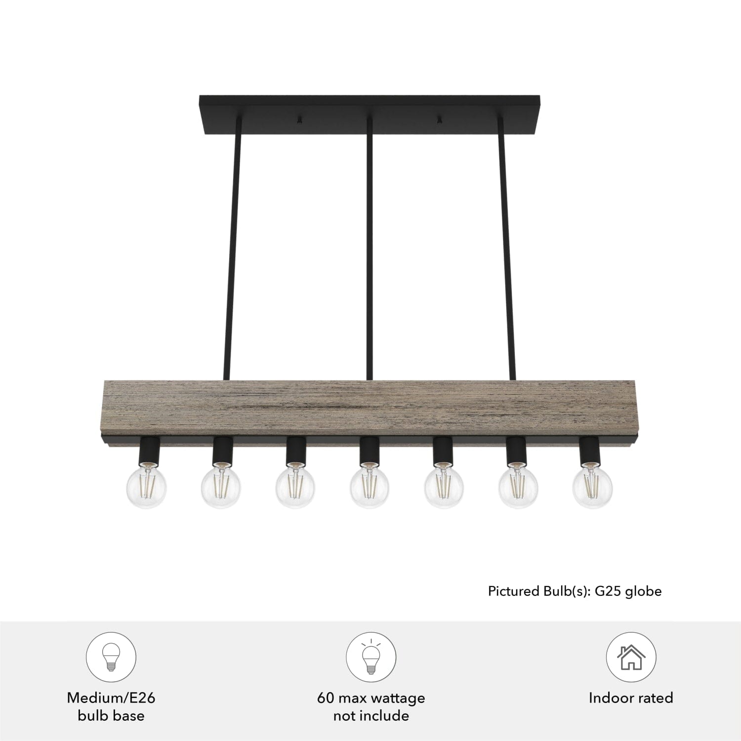 7 Light Donelson Linear Chandelier - Image 6