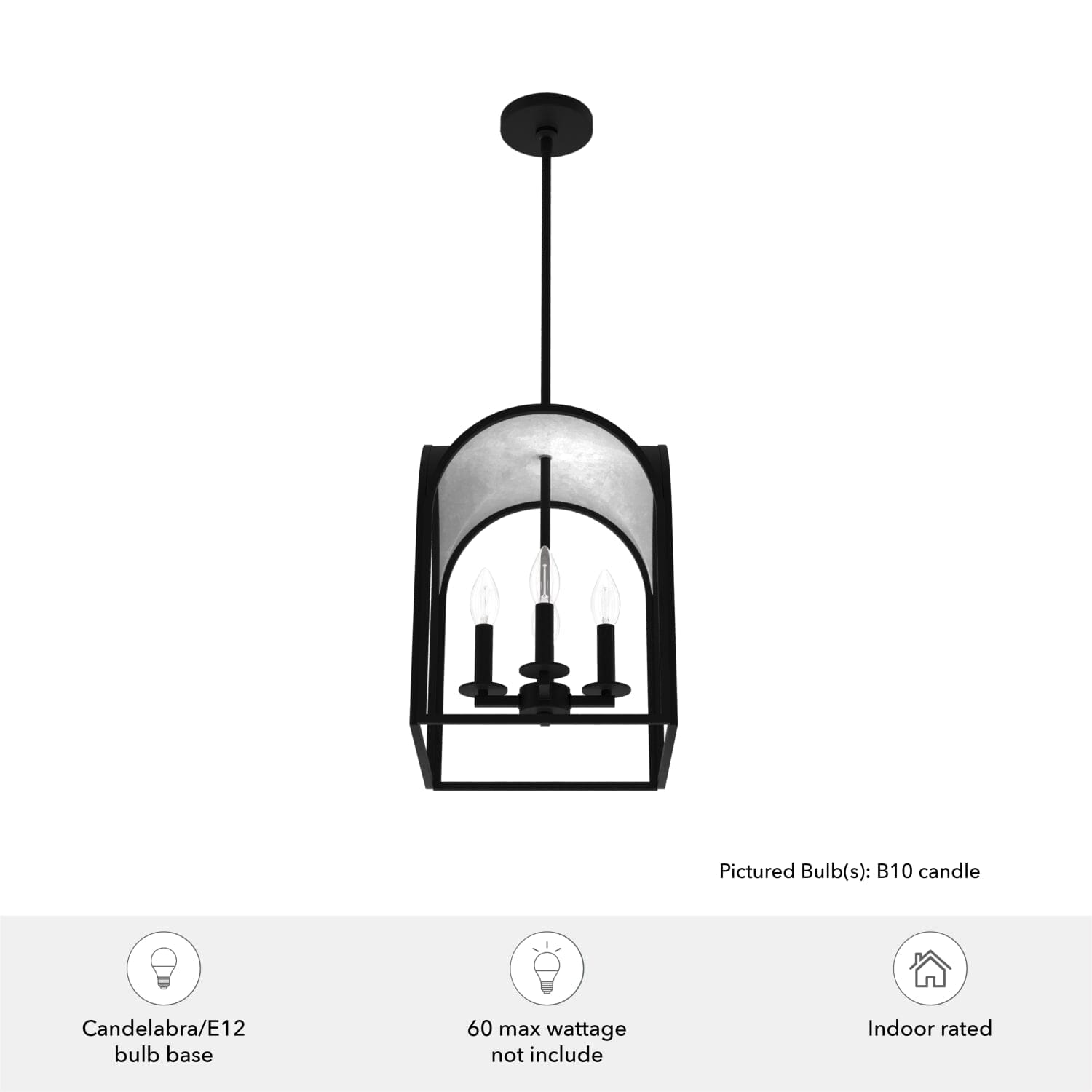 Dukestown Lantern Pendant 4 Light 12 inch - Image 3