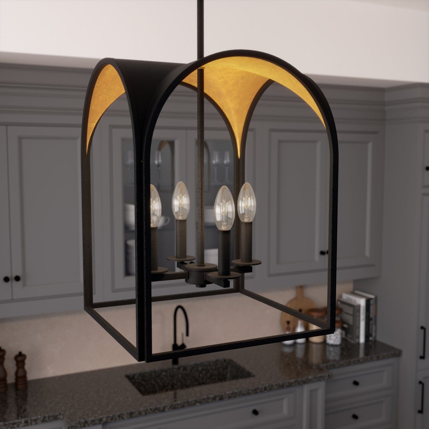 Dukestown 4 Light Lantern Pendant 15 in
