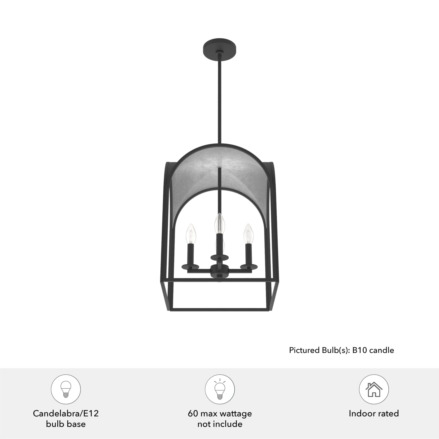 Dukestown Lantern Pendant 4 Light 15 in - Image 3