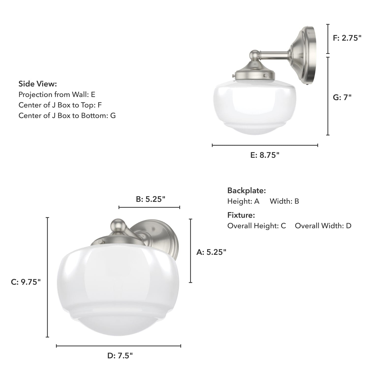 Saddle Creek Shiny Cased White Glass 1 Light Sconce - Image 5