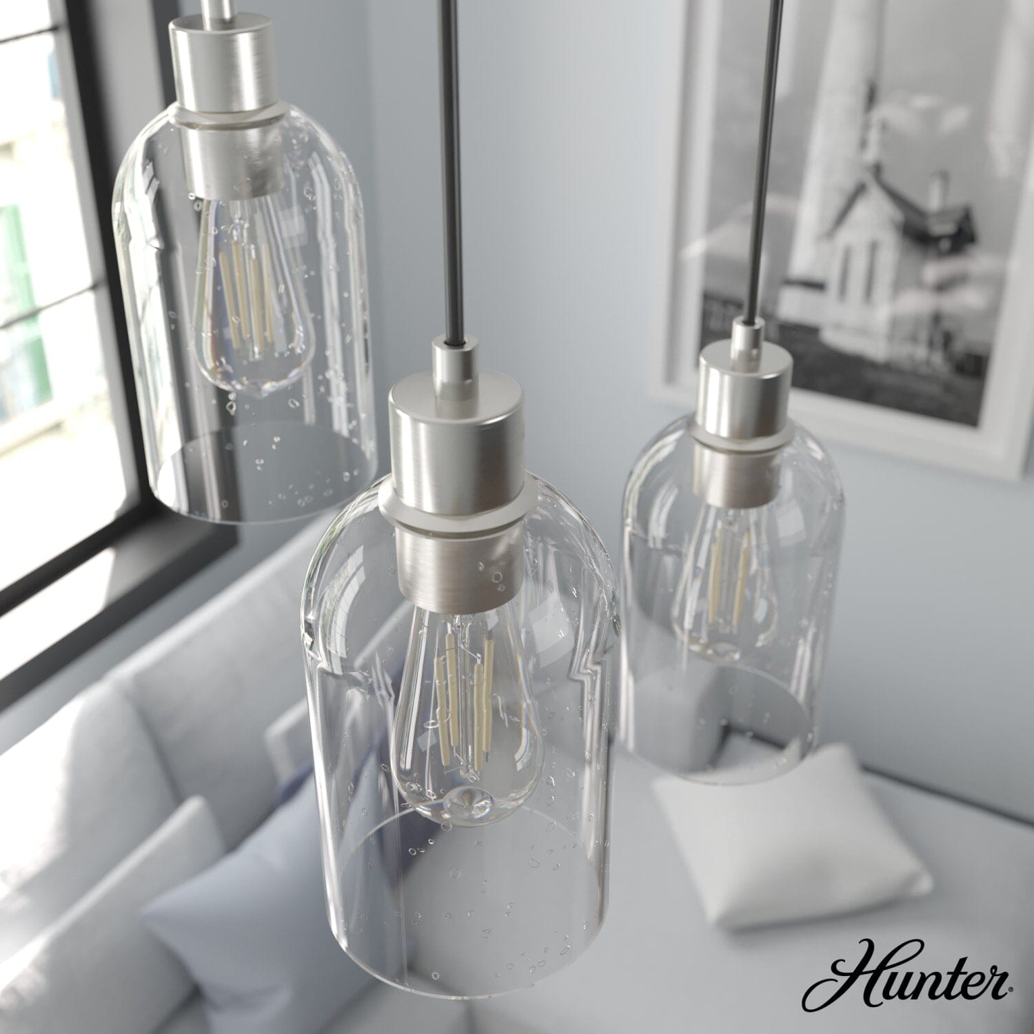 Lochemeade Clear Seeded Glass 1 Light Mini Pendant - Image 3
