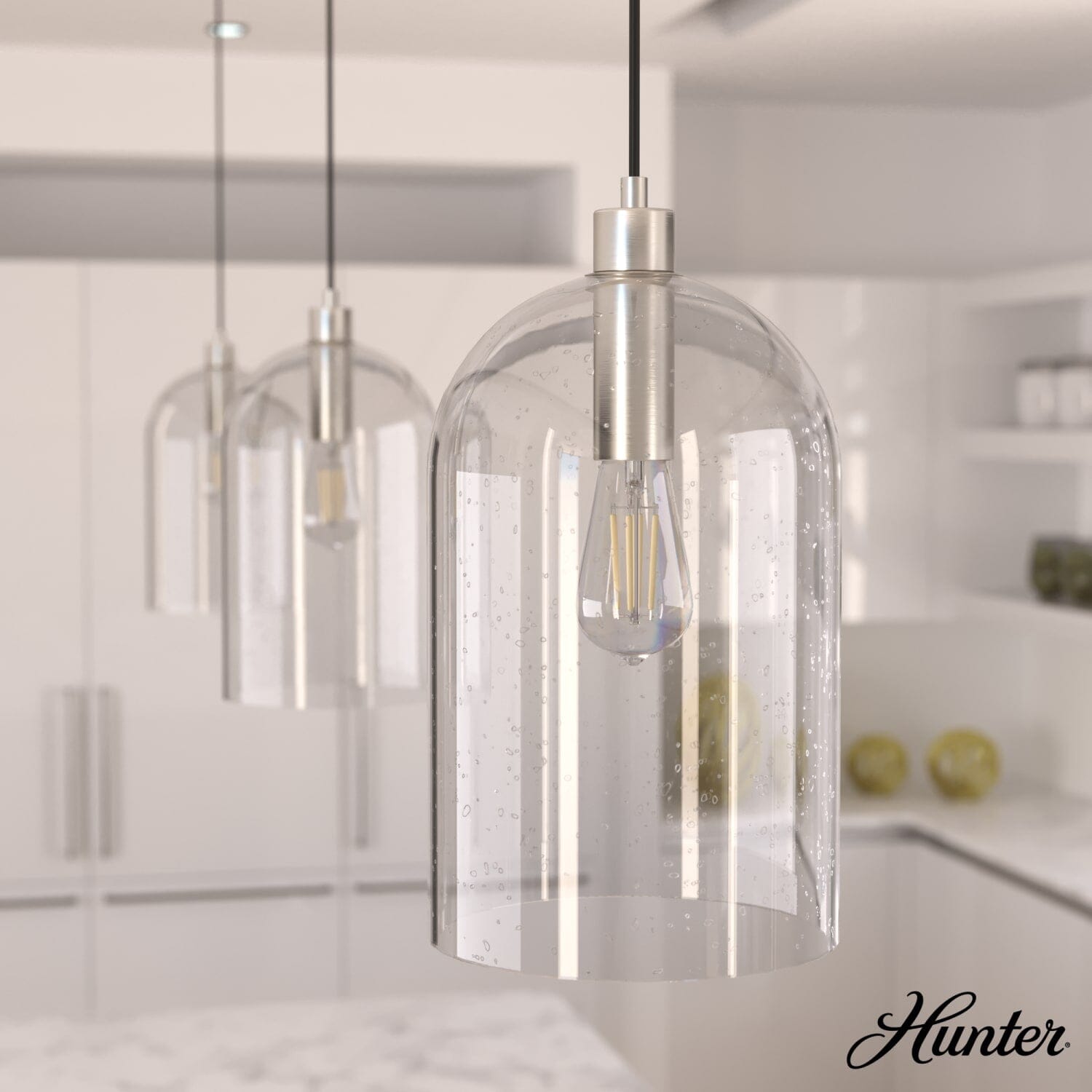 Lochemeade Clear Seeded Glass 1 Light Large pendant - Image 3