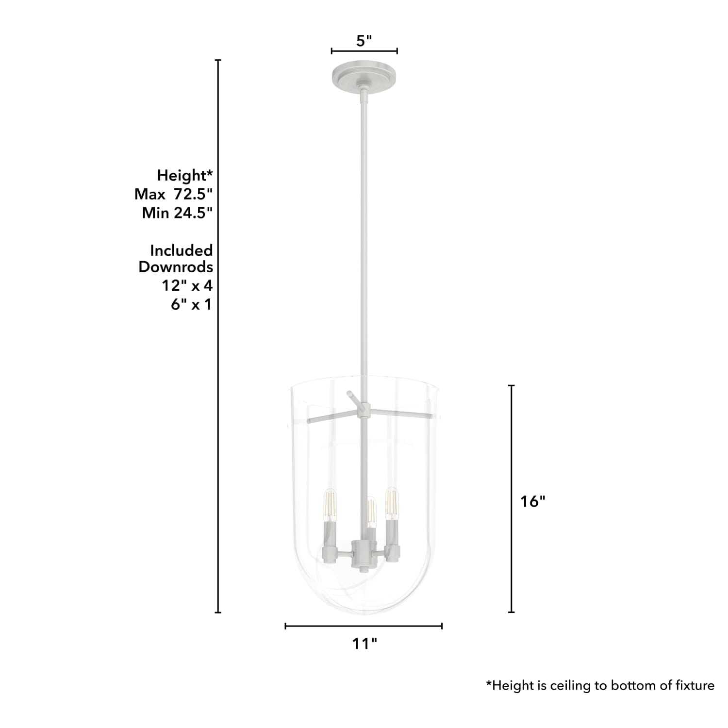 Sacha Cloche Pendant 3 Light - Image 4