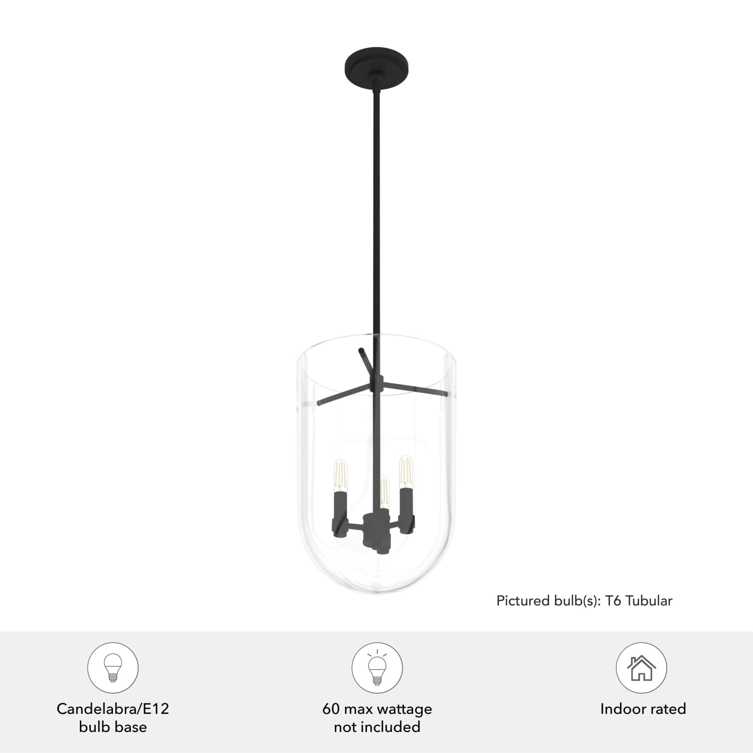 Sacha 3 Light Cloche Pendant - Image 6