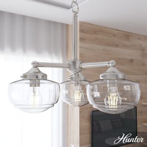 Saddle Creek Clear Seeded Glass 3 Light Chandelier