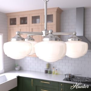 Saddle Creek Shiny Cased White Glass 5 Light Chandelier