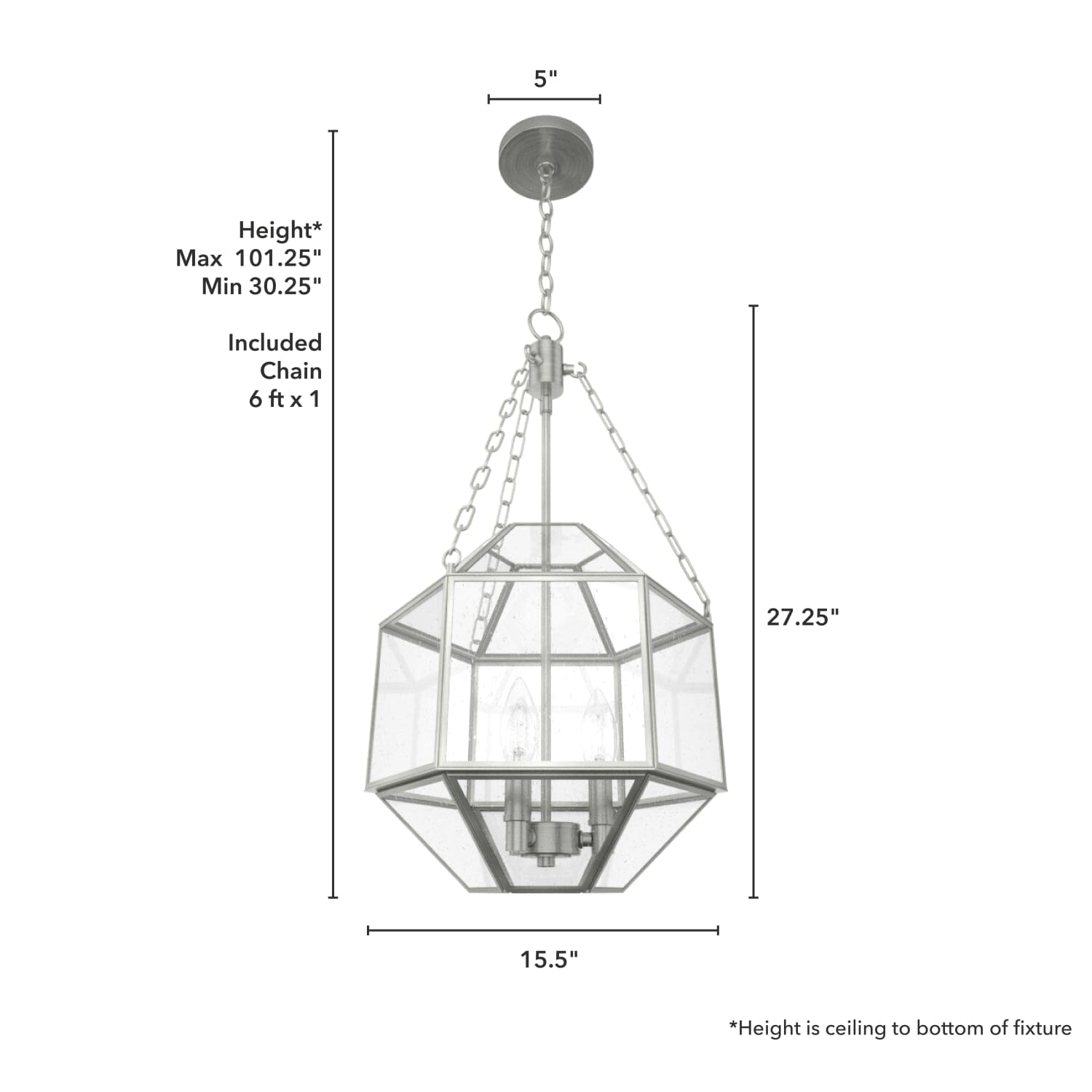 Indria 3 Light Pendant 15 inch - Image 4