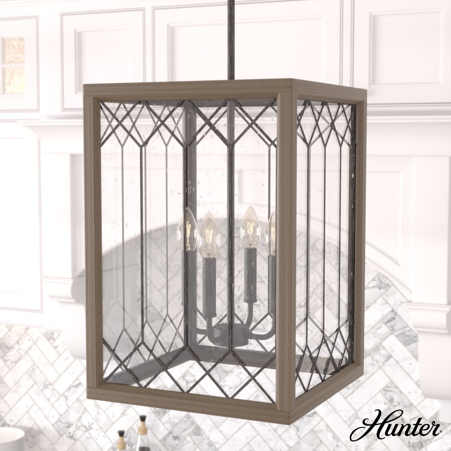 Chevron 4 Light Lantern 14 Inch - Image 2