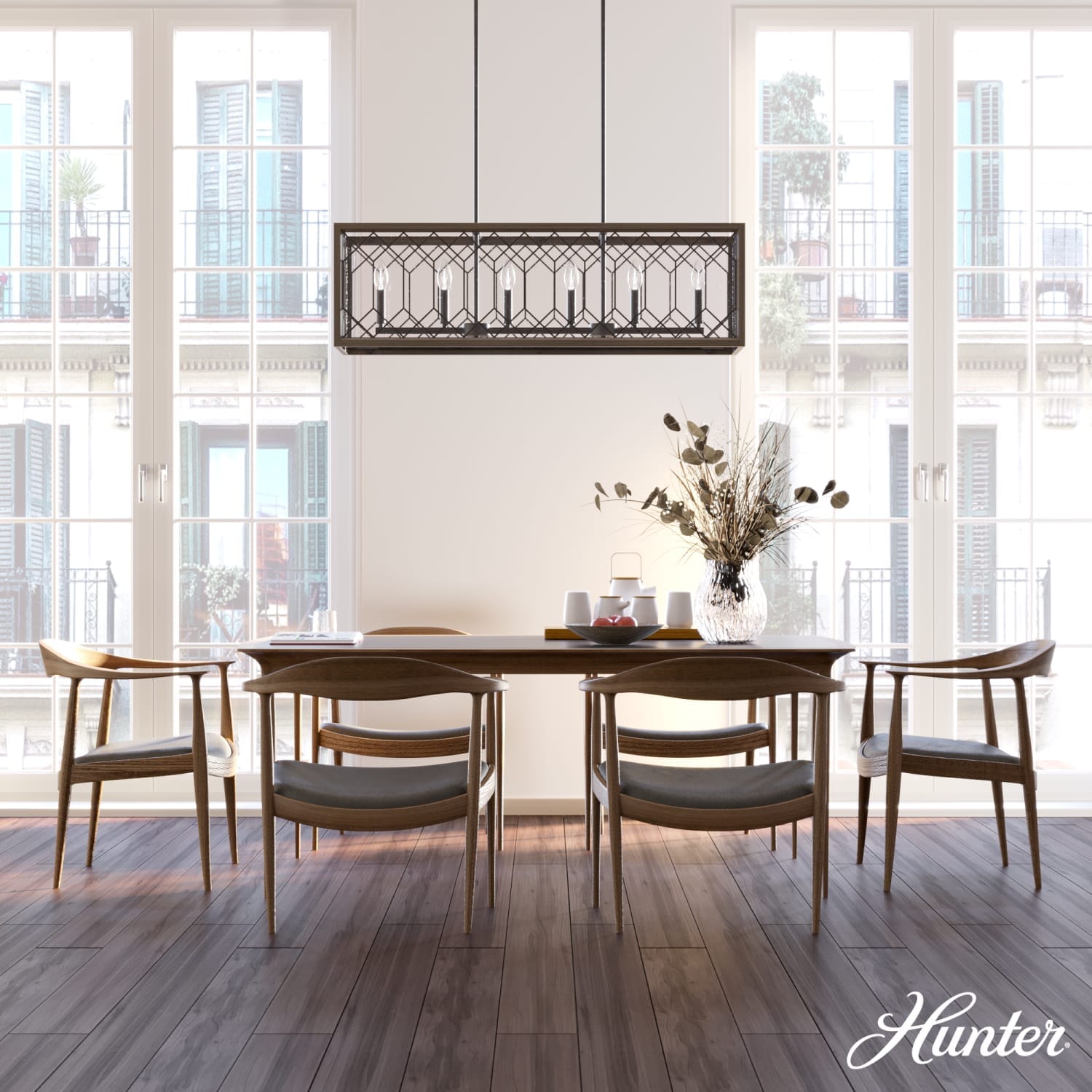 Chevron 6 Light Linear Chandelier - Image 3