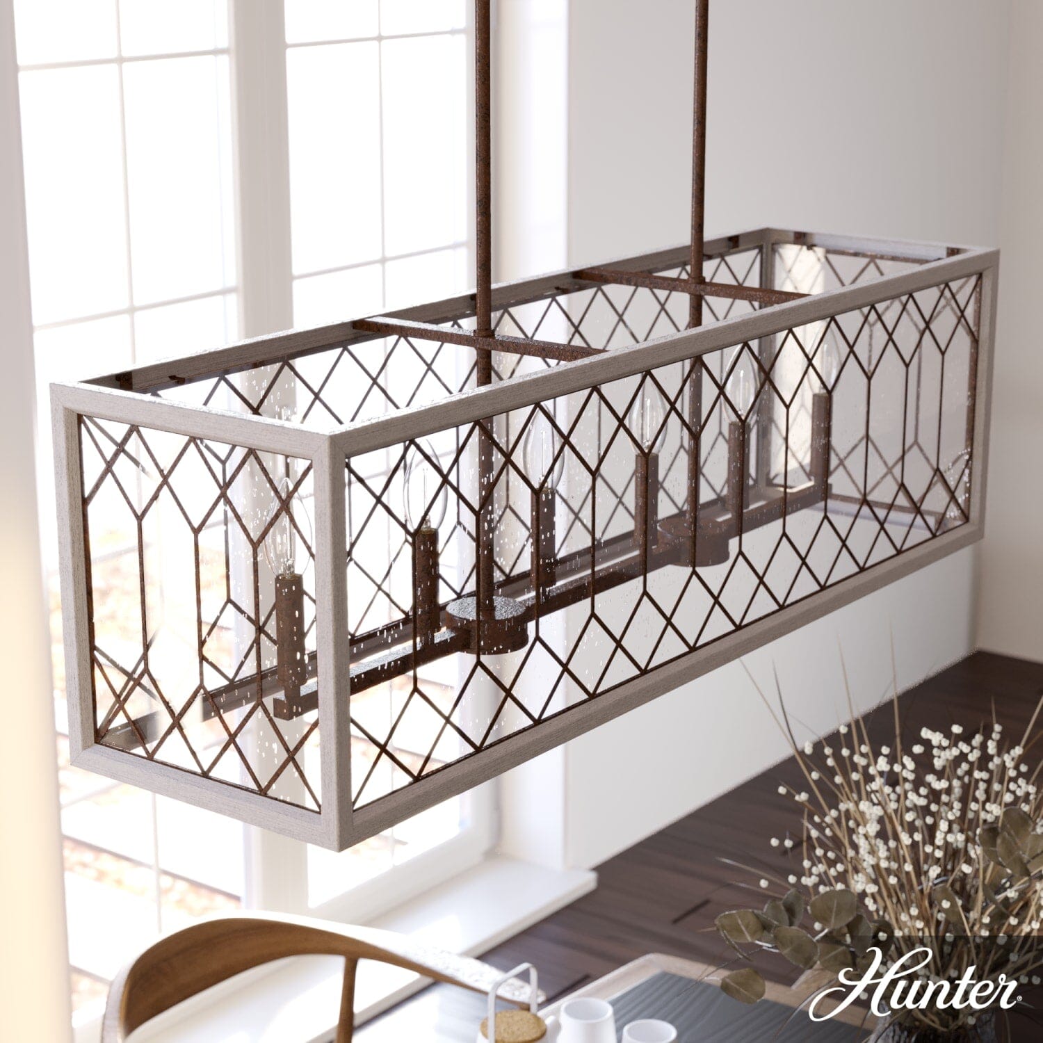 Chevron 6 Light Linear Chandelier - Image 2