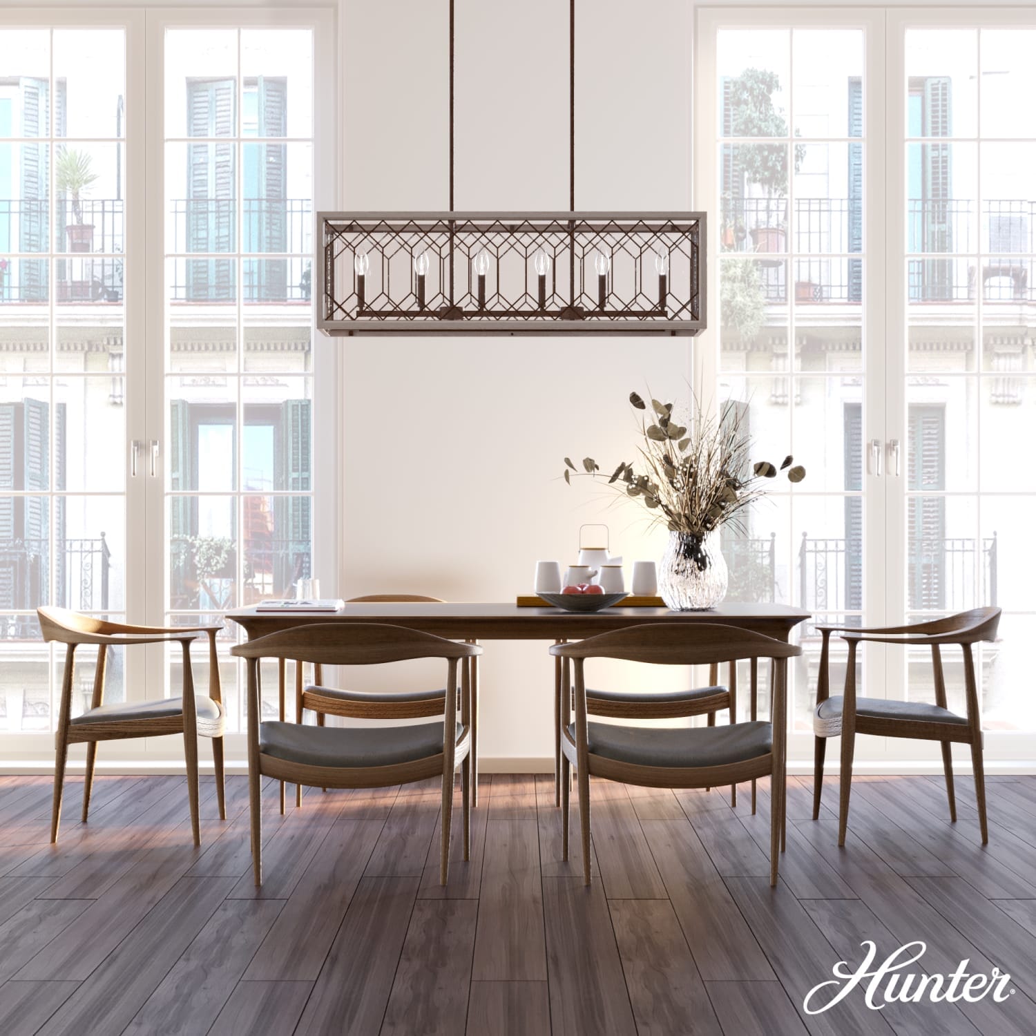 Chevron 6 Light Linear Chandelier - Image 4