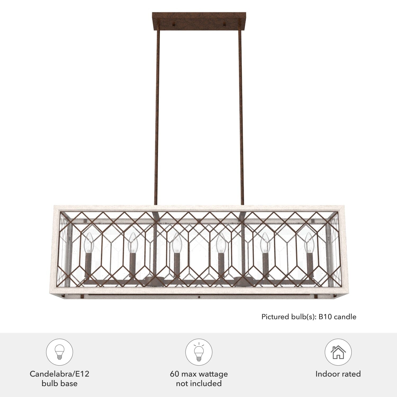 Chevron 6 Light Linear Chandelier - Image 6