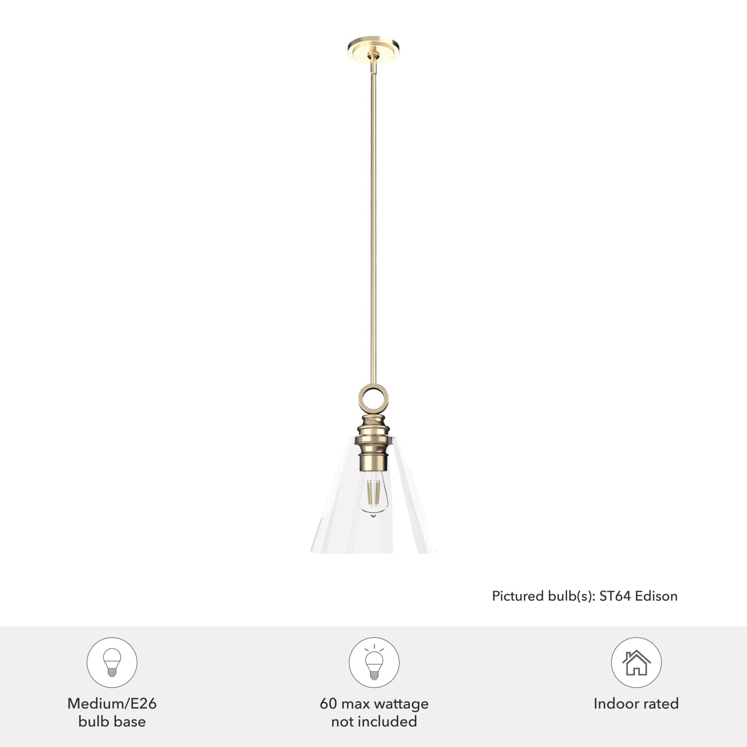 Klein 1 Light Glass Pendant 12 inch - Image 5