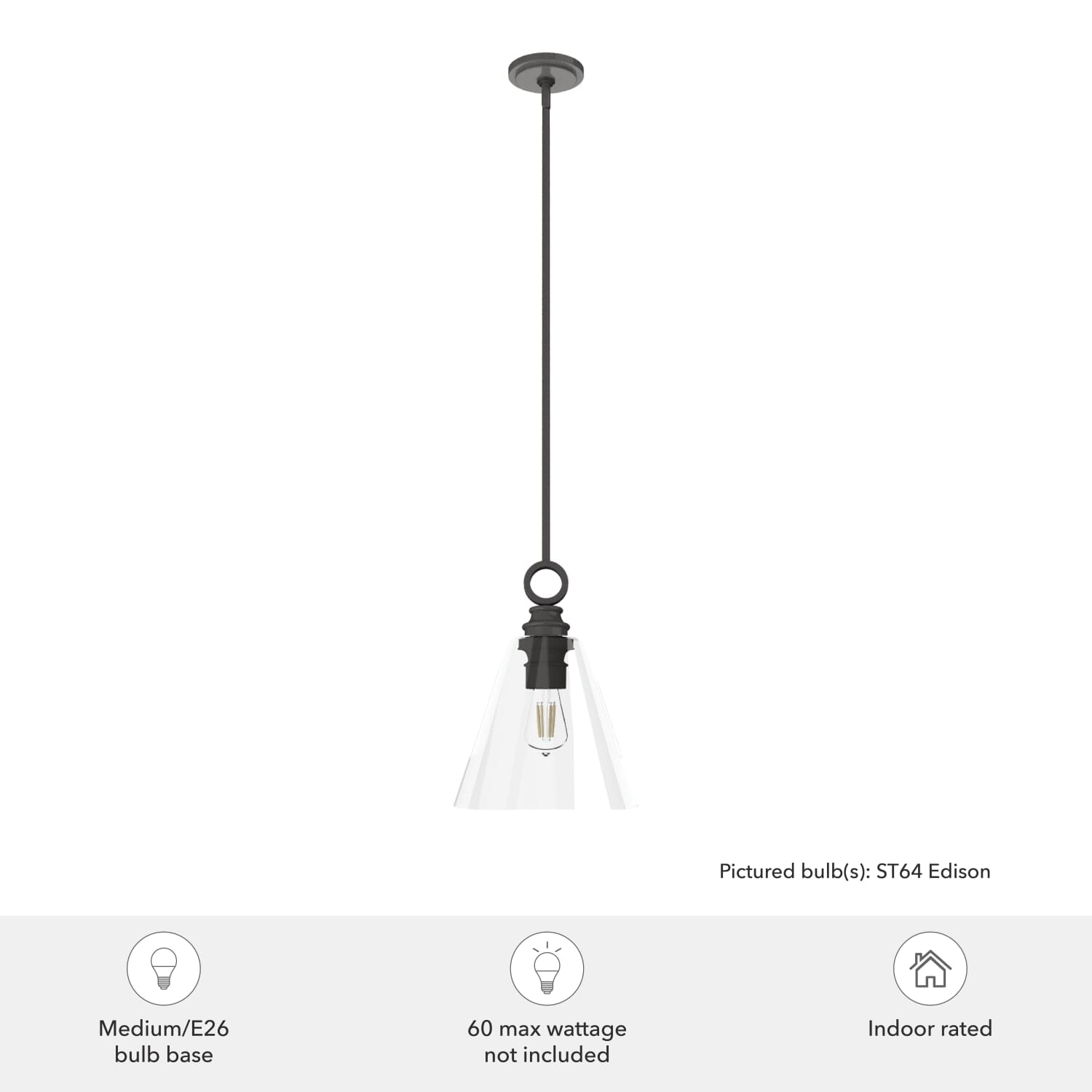 Klein 1 Light Glass Pendant 12 inch - Image 6