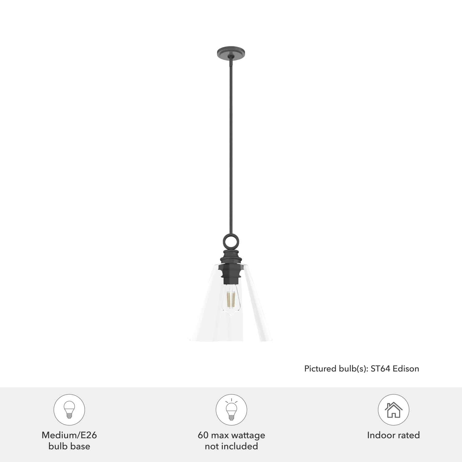 Klein 1 Light Glass Pendant 14 inch - Image 5
