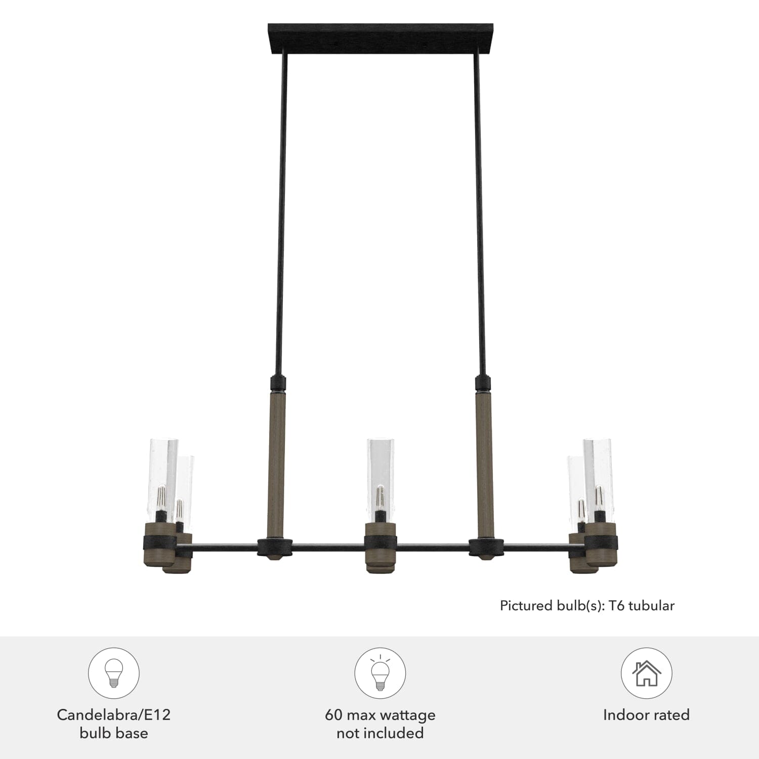 River Mill 6 Light Linear Chandelier - Image 6