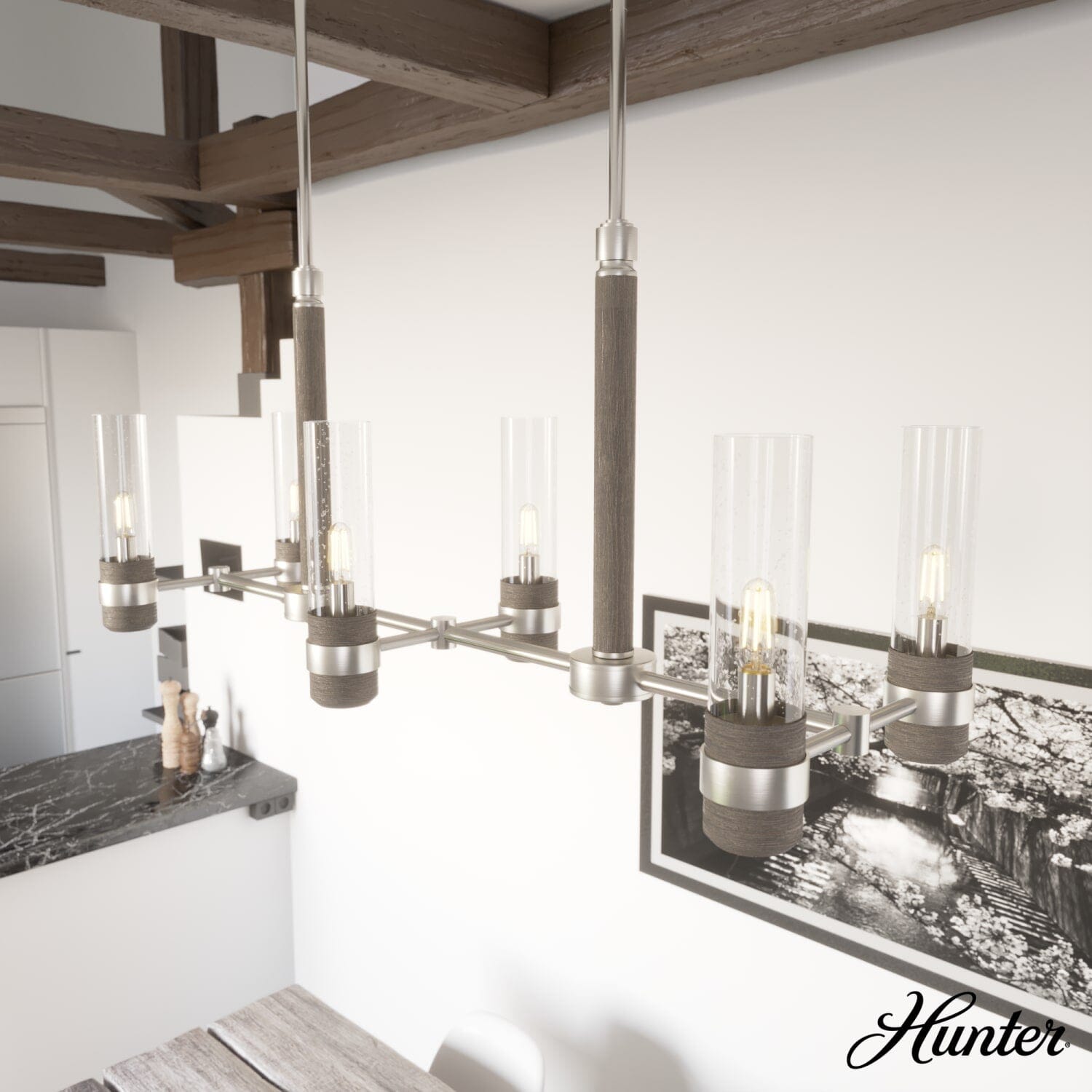 River Mill 6 Light Linear Chandelier