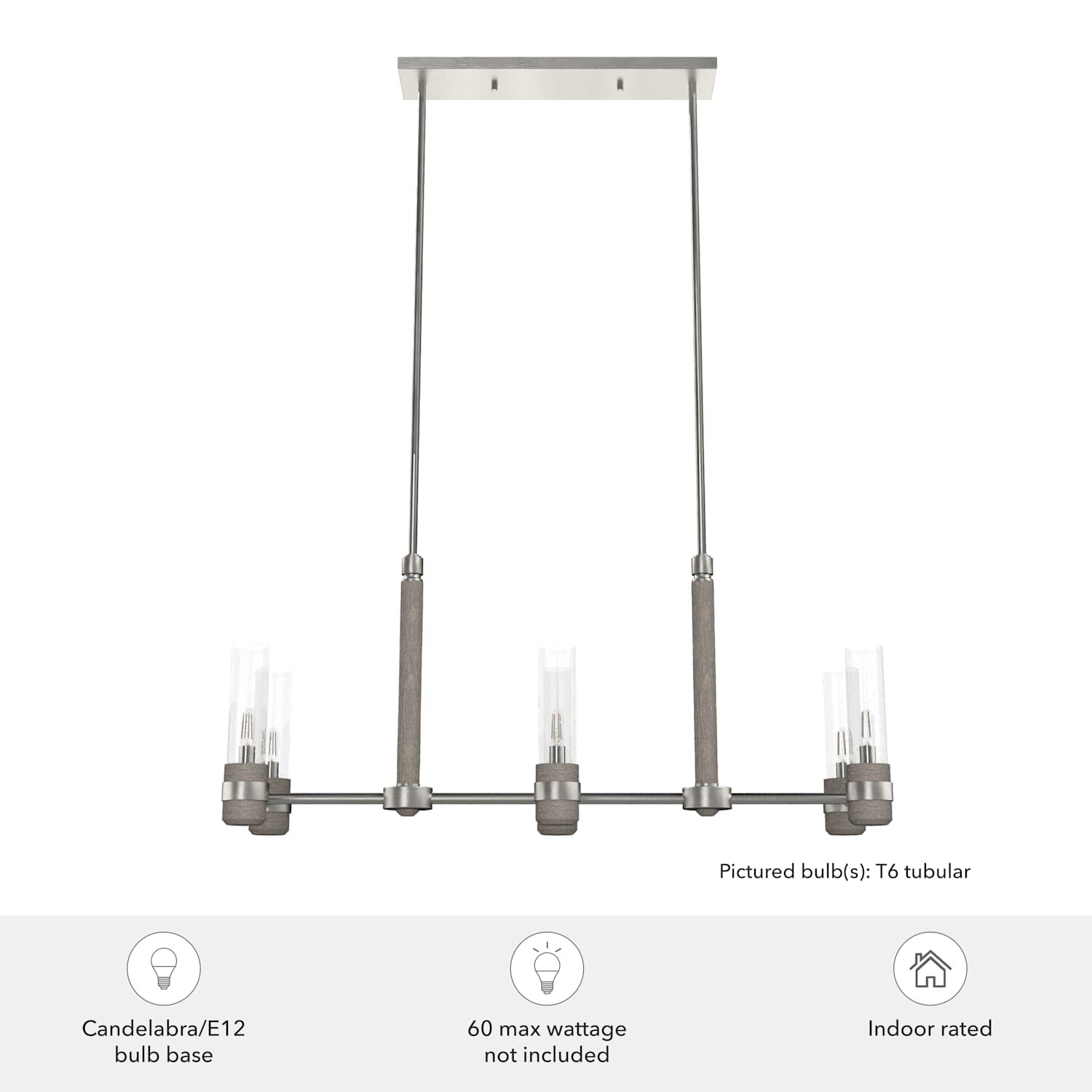 River Mill 6 Light Linear Chandelier - Image 5