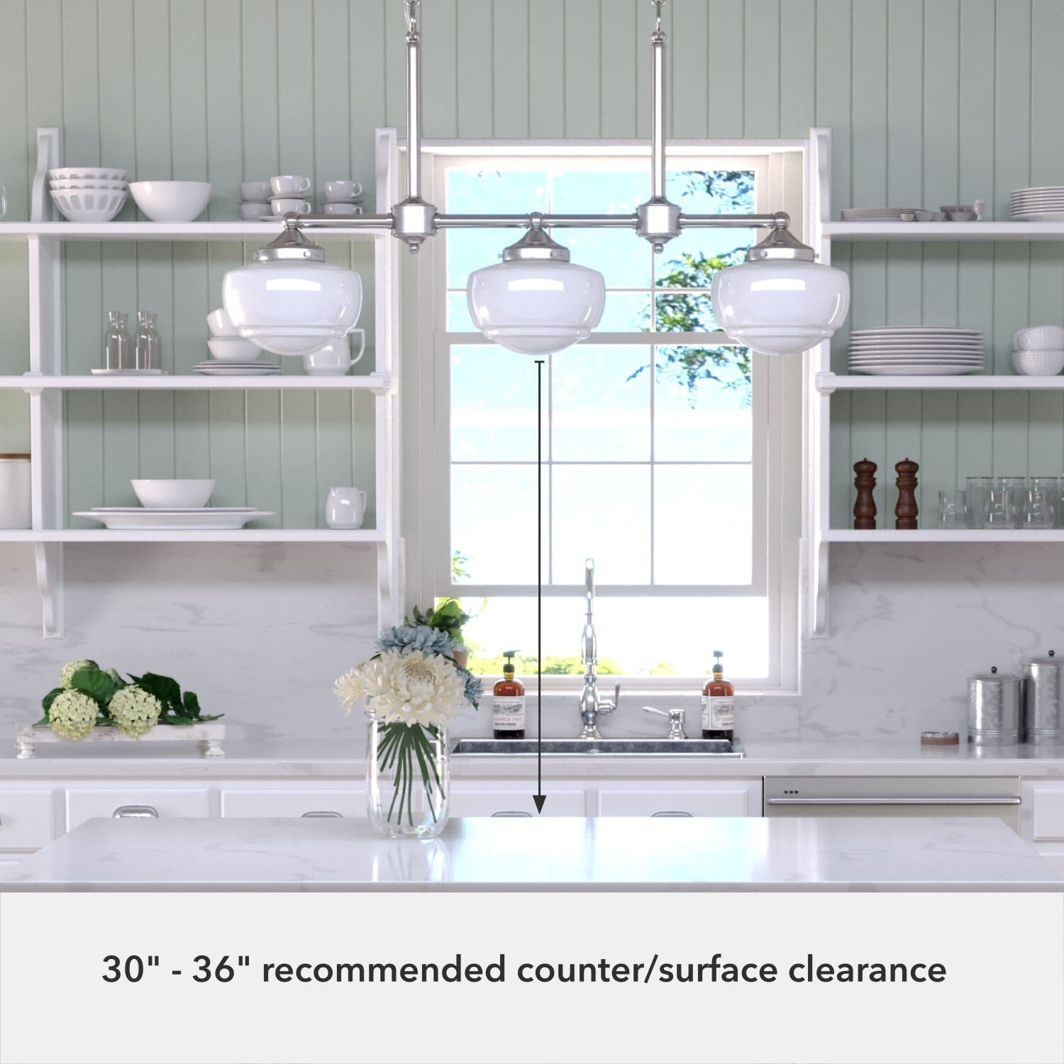 Saddle Creek Shiny Cased White Glass 3 Light Linear Chandelier - Image 5
