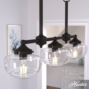 Saddle Creek Clear Seeded Glass 3 Light Linear Chandelier
