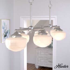Saddle Creek Shiny Cased White Glass 7 Light Linear Chandelier