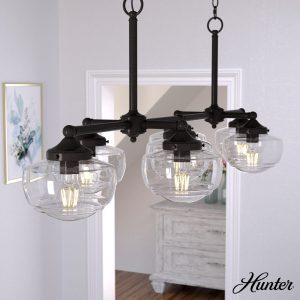 Saddle Creek Clear Seeded Glass 7 Light Linear Chandelier
