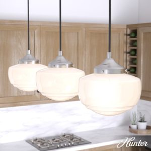 Saddle Creek Shiny Cased White Glass 3 Light Linear Pendant Cluster