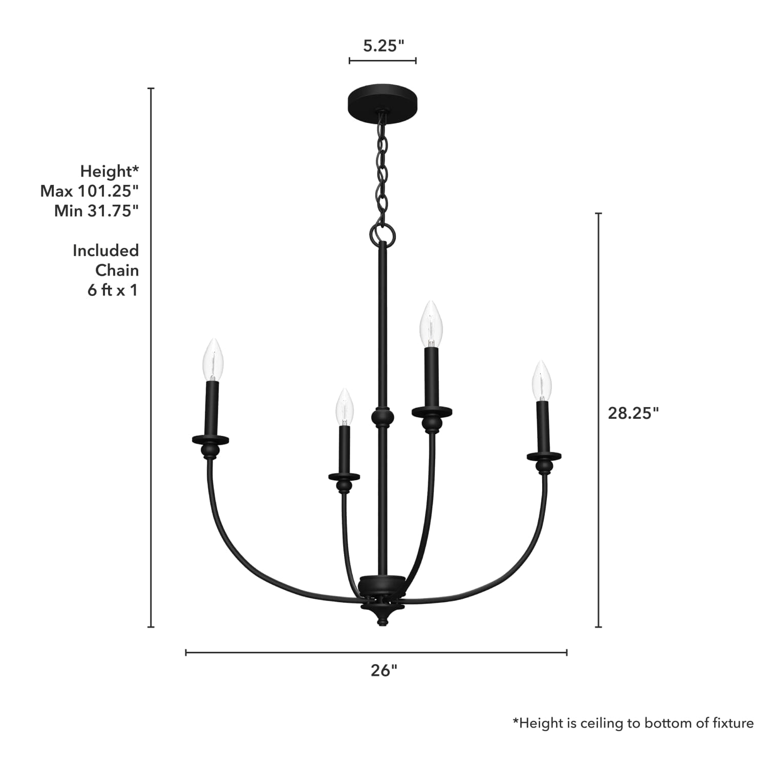 Southcrest 4 Light Chandelier 26 inch - Image 4