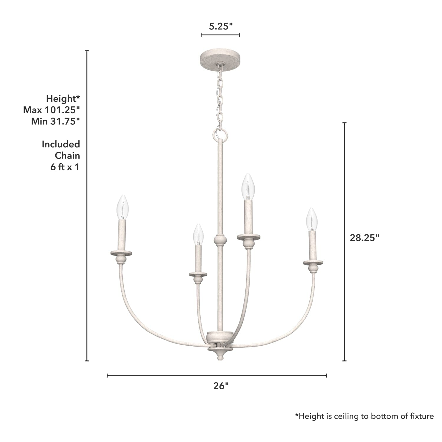 Southcrest Chandelier 4 Light 26 inch - Image 4