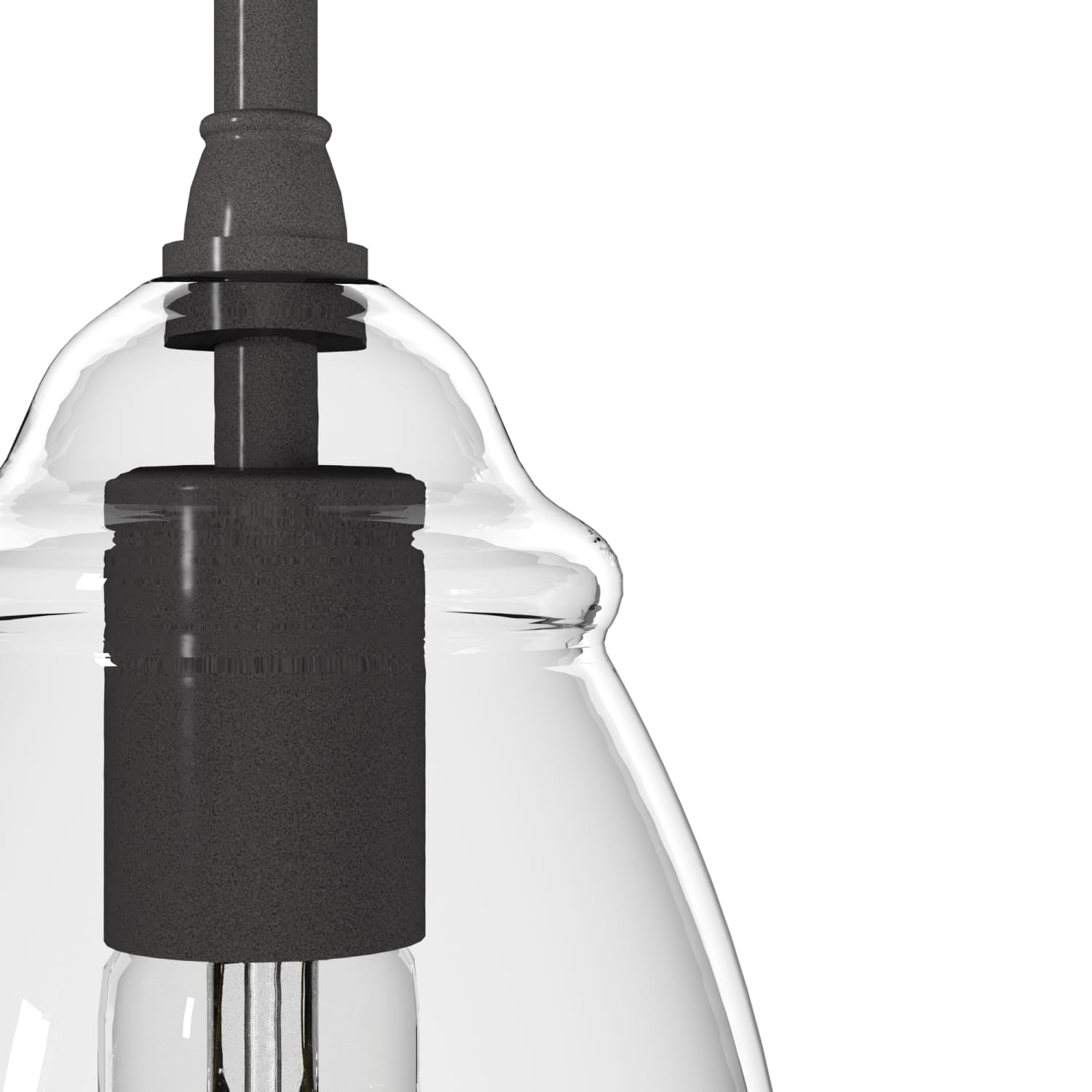 Dunshire Curved Vase Clear Glass 1 Light 5.25 Inch Mini Pendant - Image 2