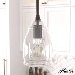 Dunshire Curved Vase Clear Glass 1 Light 5.25 Inch Mini Pendant