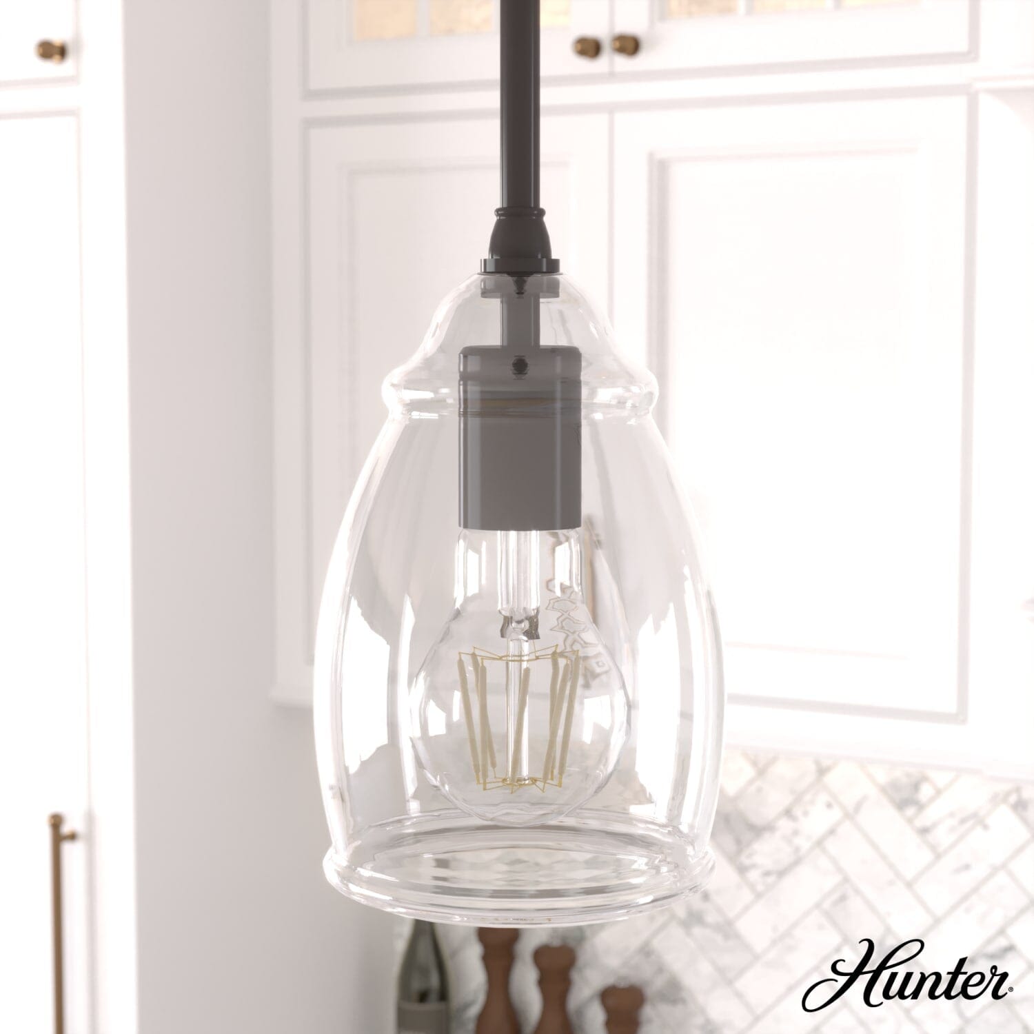Dunshire Curved Vase Clear Glass 1 Light 5.25 Inch Mini Pendant