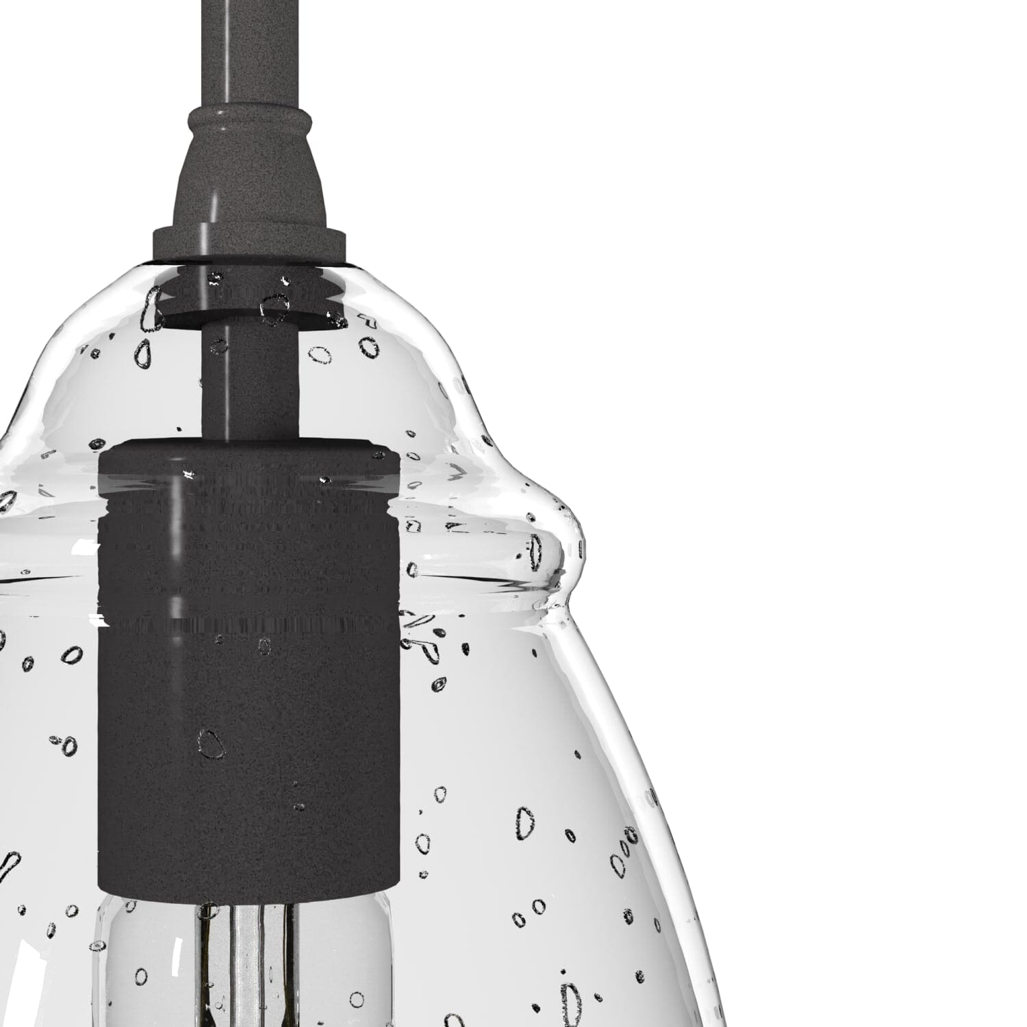 Dunshire Curved Vase Clear Seeded Glass 1 Light 5.25 Inch Mini Pendant - Image 4