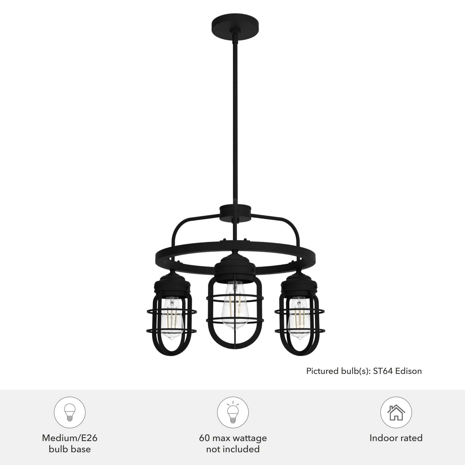 Starklake 3 Light Chandelier - Image 6
