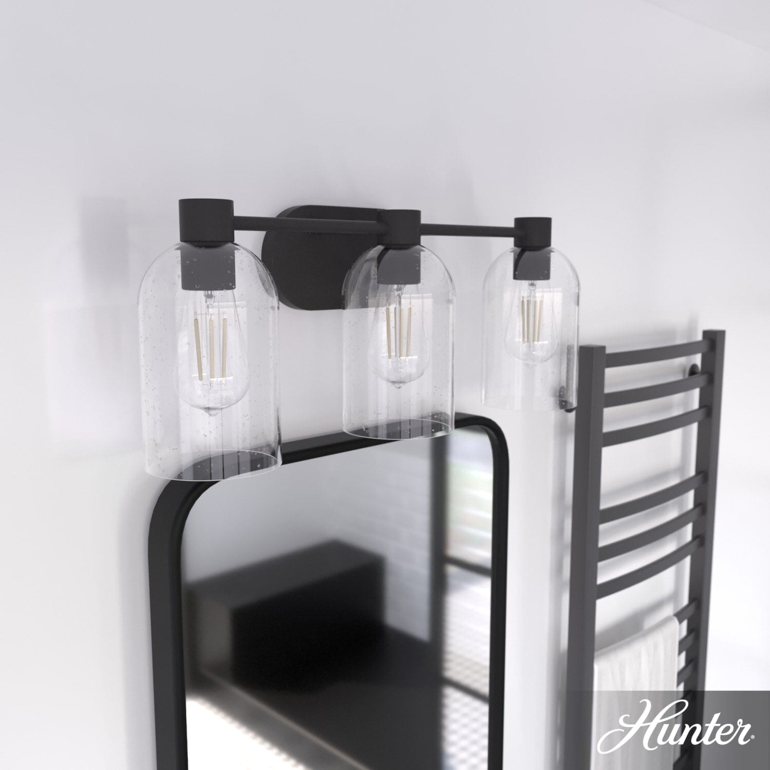 Lochemeade Clear Seeded Glass 3 Light Vanity - Image 2