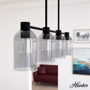 Lochemeade Smoked Glass 4 Light Linear Chandelier