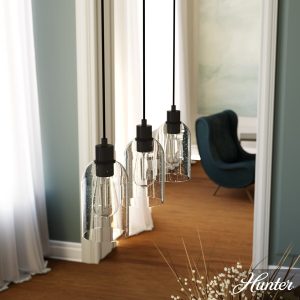 Lochemeade Clear Seeded Glass 3 Light Linear Pendant Cluster