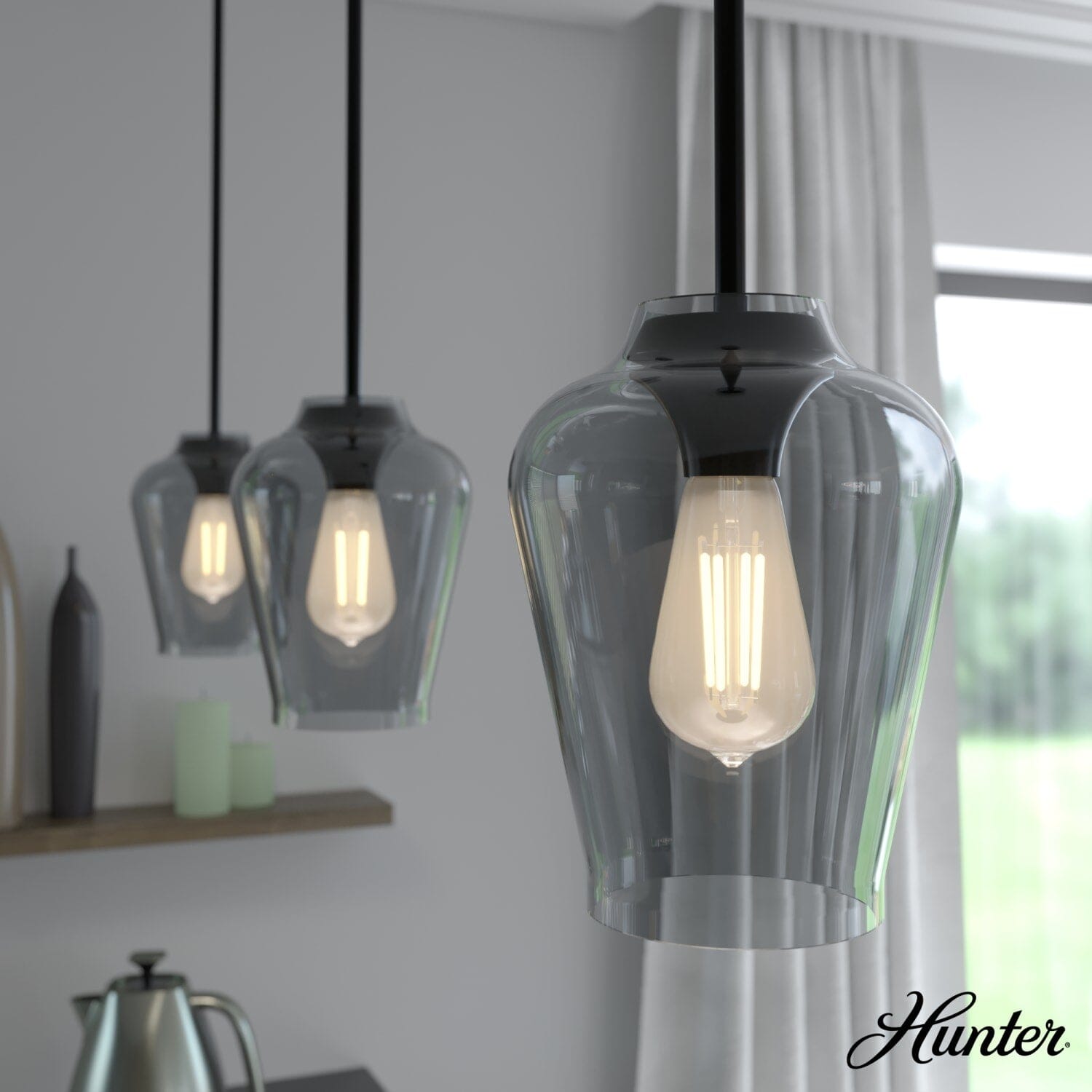 Vidria Smoked Glass 1 Light 7.25 Inch Mini Pendant