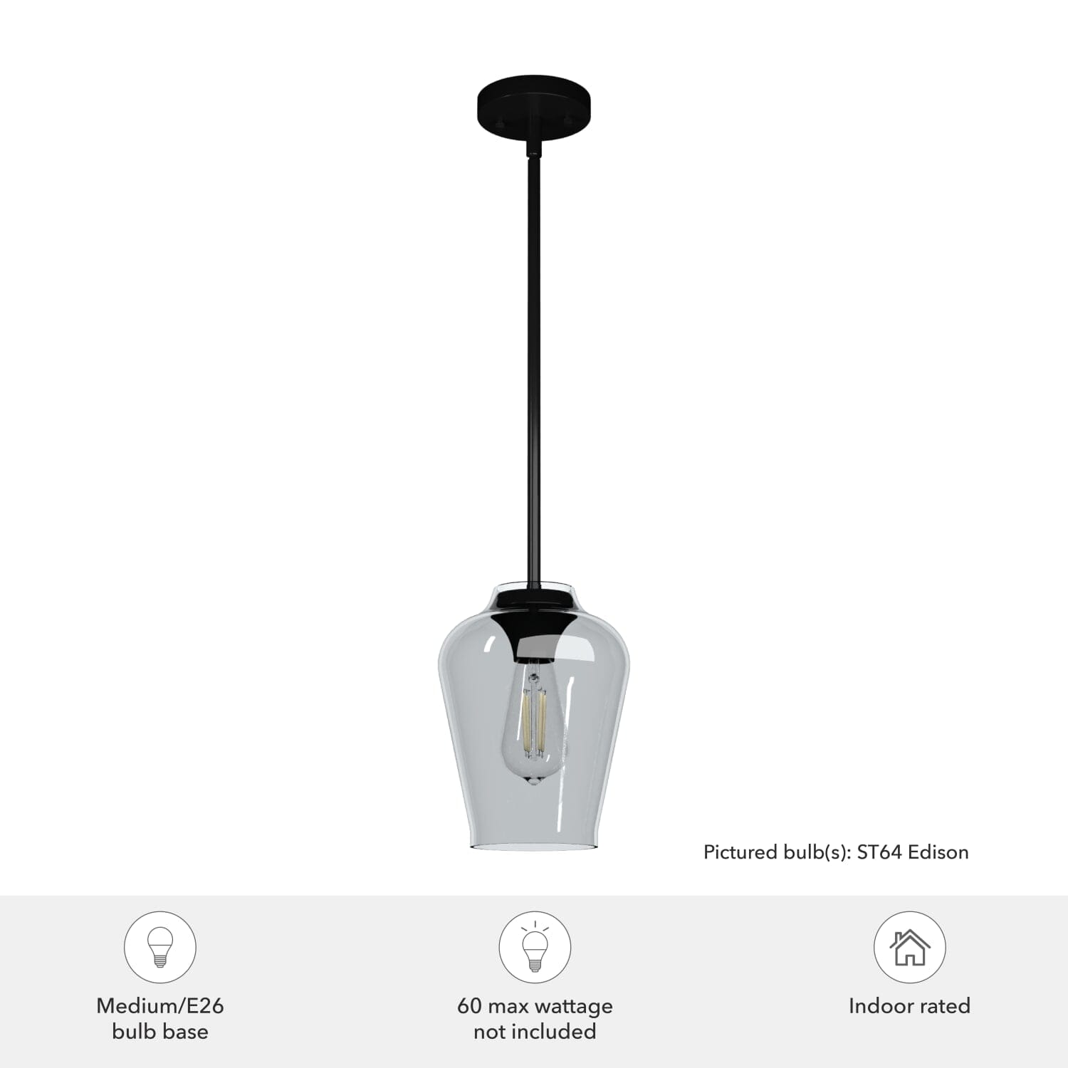 Vidria Smoked Glass 1 Light 7.25 Inch Mini Pendant - Image 3