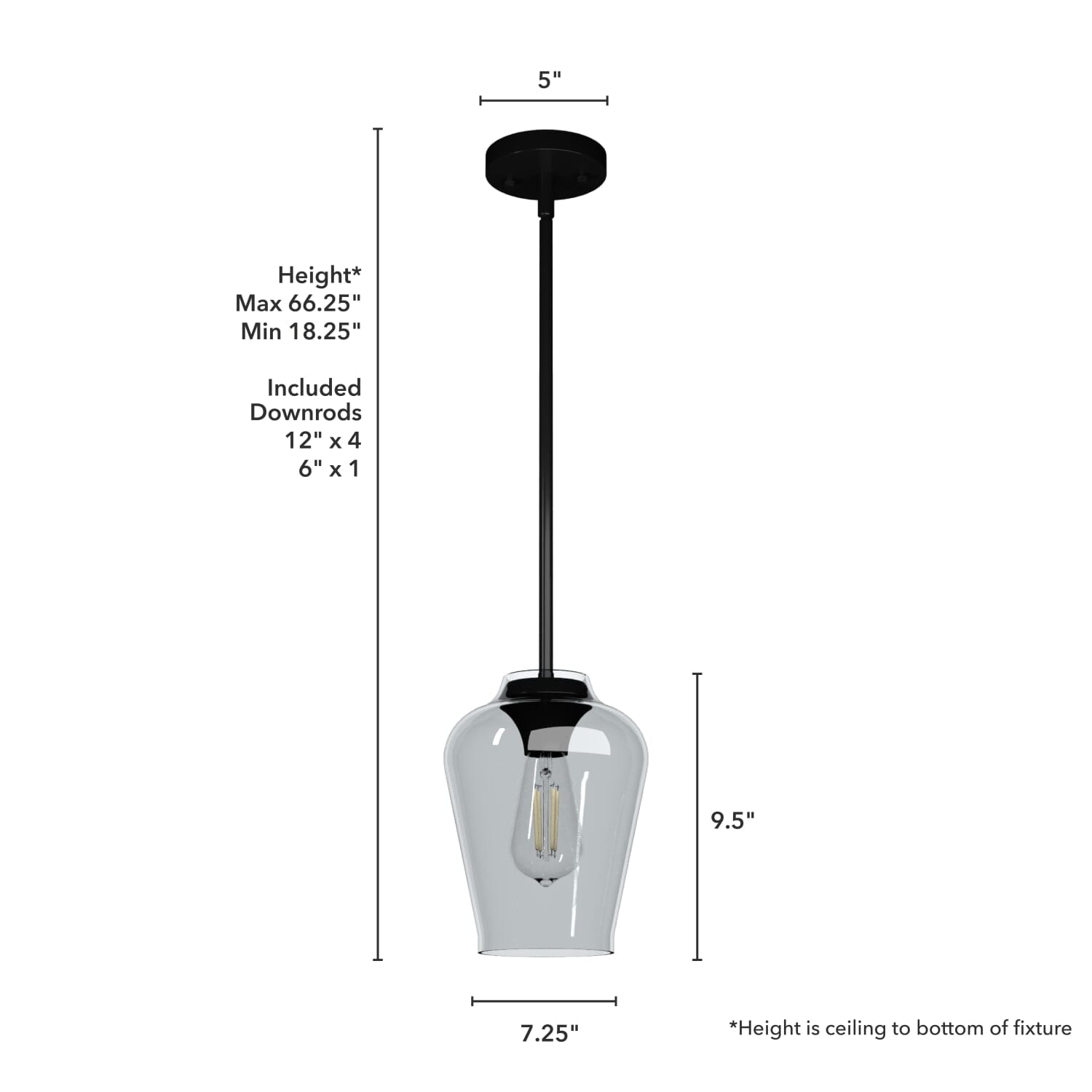 Vidria Smoked Glass 1 Light 7.25 Inch Mini Pendant - Image 4