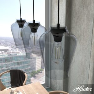 Vidria Smoked Glass 3 Light Linear Pendant Cluster