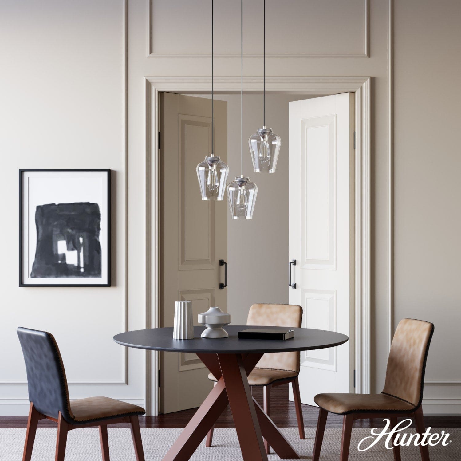 Vidria Clear Glass 3 Light Round Pendant Cluster - Image 2