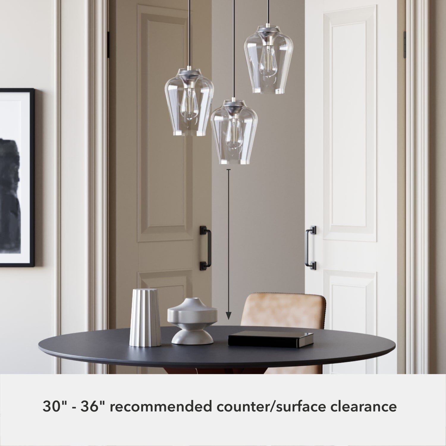 Vidria Clear Glass 3 Light Round Pendant Cluster - Image 5