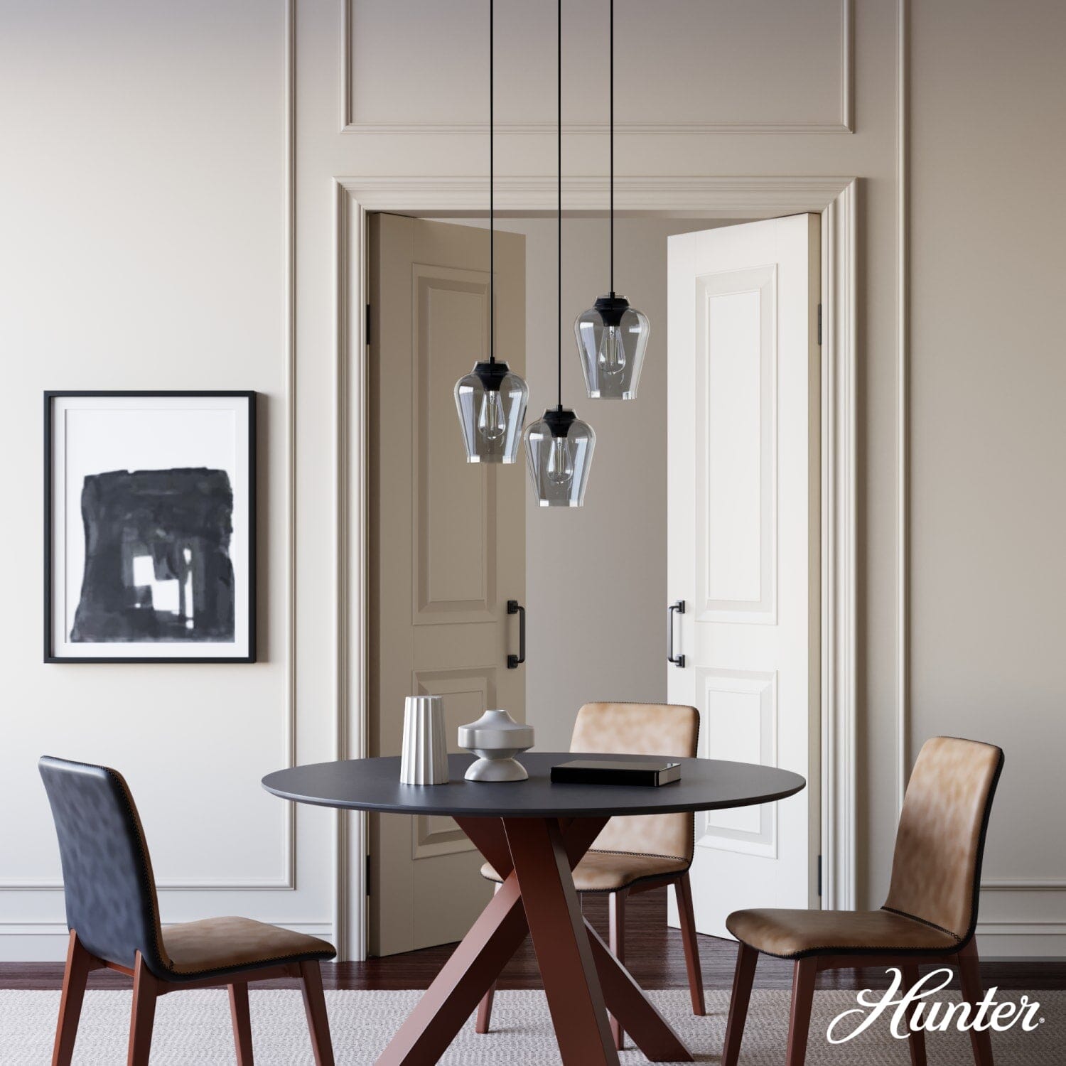 Vidria Smoked Glass 3 Light Round Pendant Cluster - Image 2